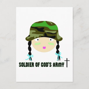 Soldier of Gods Army christian gift Postcard