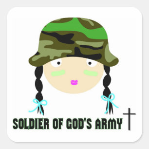 Soldier of Gods Army christian gift Square Sticker