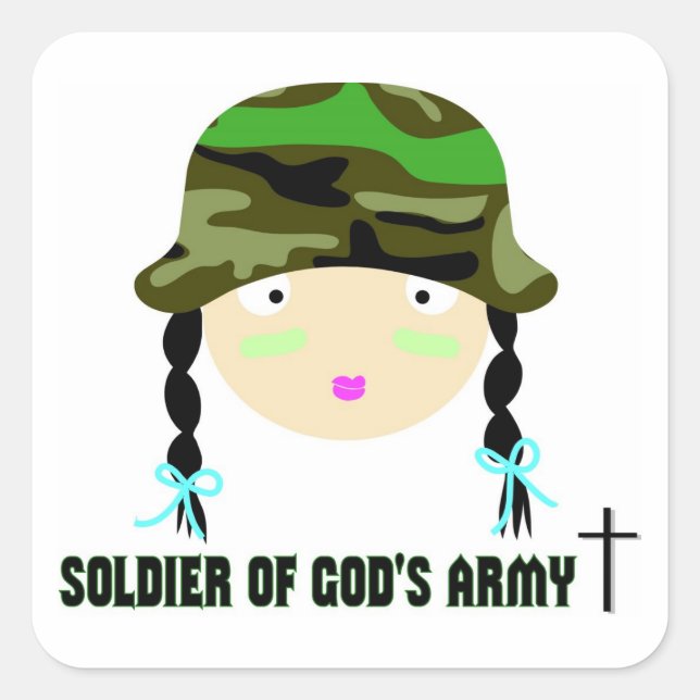 Soldier of Gods Army christian gift Square Sticker (Front)
