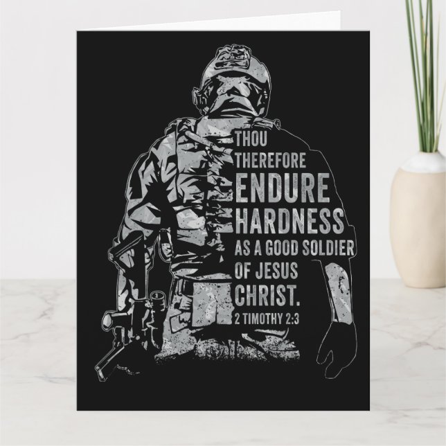 Soldier of Jesus Christ – Christian Faith Army Thank You Card (Front)
