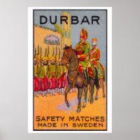 Soldier on Horseback Matchbox Art Print, Swedish