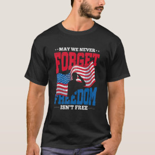 Soldier Proud Veteran Us Flag Freedom American Mem T-Shirt