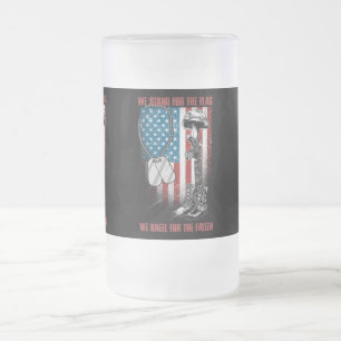 Soldier Quote Frosted Glass Beer Mug