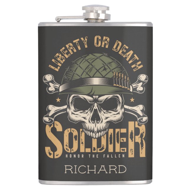Soldier Quote Hip Flask (Front)