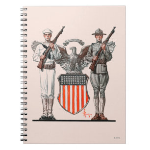 Soldier, Sailor and U.S. Shield Notebook