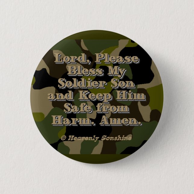 Soldier Son Prayer 6 Cm Round Badge (Front)