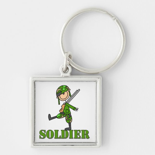 Soldier Stick Figure Key Ring (Front)