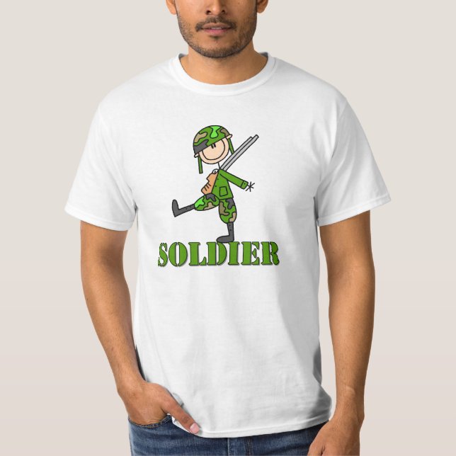 Soldier Stick Figure T-Shirt (Front)