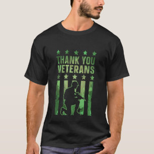 Soldier Thank You Veterans Camo Flag T-Shirt