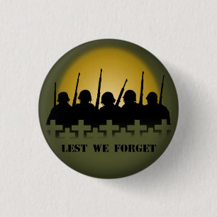 Soldier Tribute Buttons Lest We Forget War Buttons