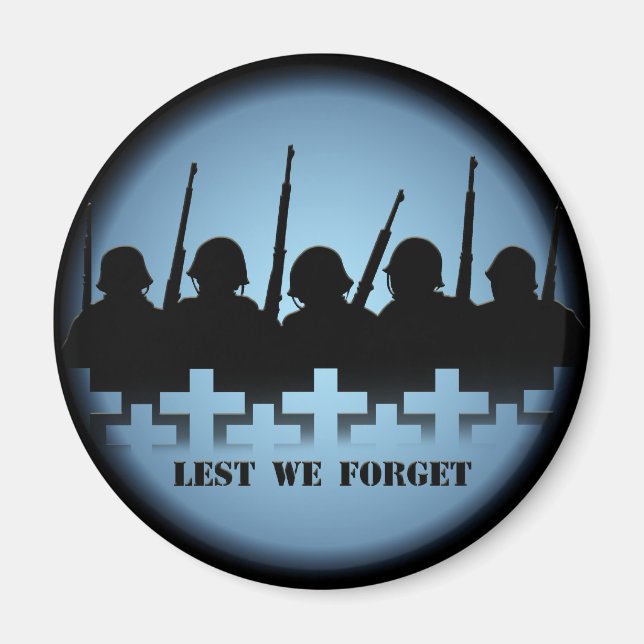 Soldier Tribute Magnet Lest We Forget War Gifts (Front)