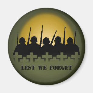 Soldier Tribute Magnet Lest We Forget War Gifts