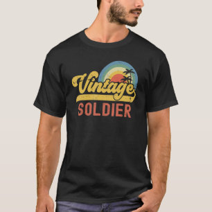 Soldier Vintage Sunset Profession Retro Job Title T-Shirt