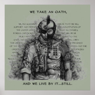 Soldier Warrior - Oath Customize Background Color Poster