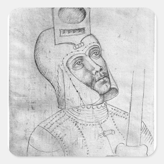 Soldier wearing a visored helmet square sticker (Front)