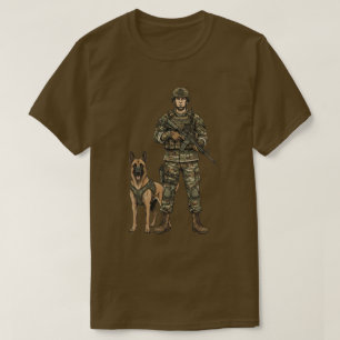 Soldier with Military Dog T-Shirt