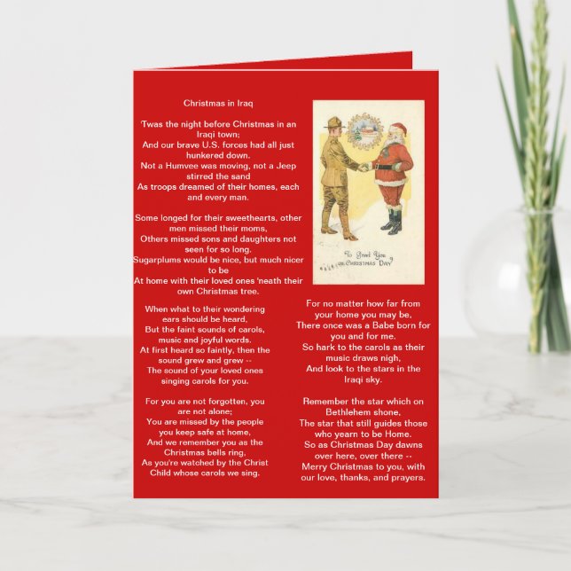 soldier with santa poem christmas card (Front)