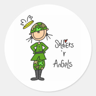 Soldiers Are Angels Classic Round Sticker
