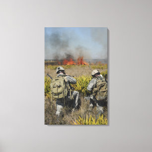 Soldiers call in information canvas print