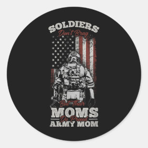 Soldiers Dont Brag But Their Moms Do Proud Memoria Classic Round Sticker