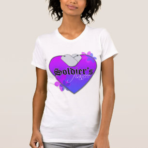 Soldier's Fiancee Heart Shaped Military Dog Tags T-Shirt