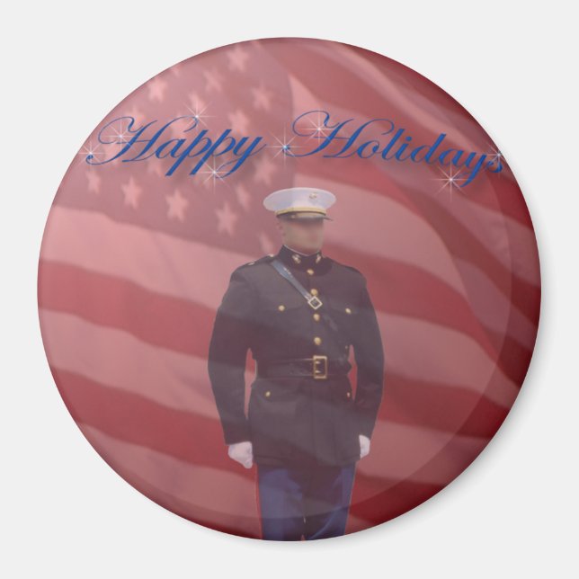 Soldier's Happy Holidays Magnet (Front)