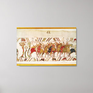 Soldiers leaving Hastings to do battle with Canvas Print