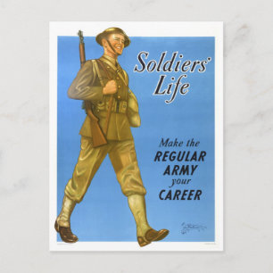 SOLDIERS LIFE POSTCARD