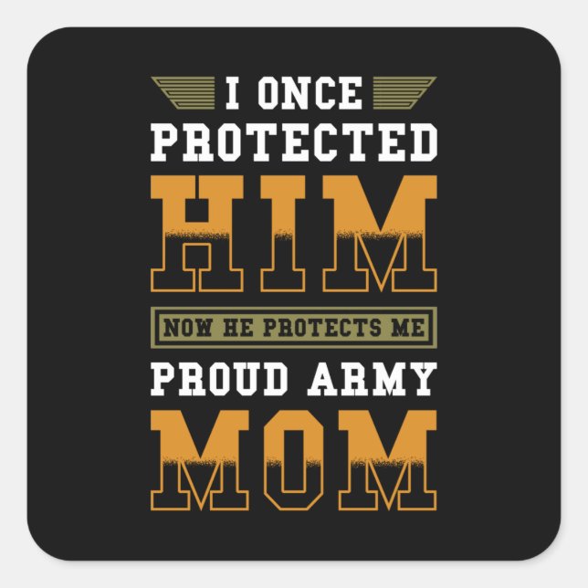 Soldiers Mom Proud Army Mom Square Sticker (Front)