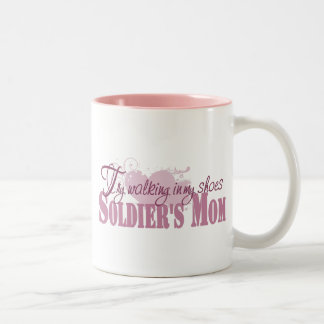 Soldiers Mum, Try Walking In My Shoes Two-Tone Coffee Mug