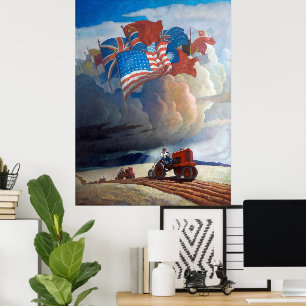 Soldiers of the Soil by Newell Convers Wyeth Poster