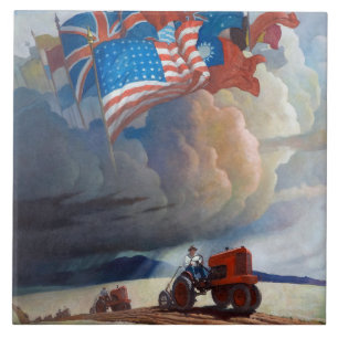 Soldiers of the Soil by Newell Convers Wyeth Tile