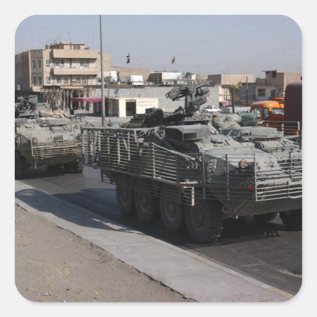 soldiers patrolling square sticker (Front)