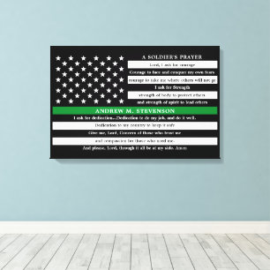 Soldiers Prayer Personalised Thin Green Line Canvas Print