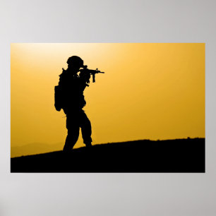 Soldier's Silhouette Poster