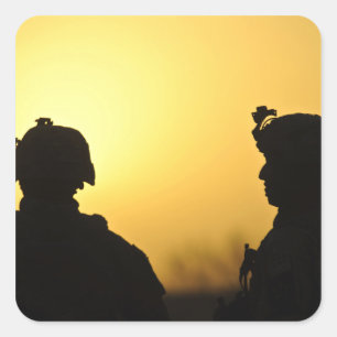soldiers square sticker