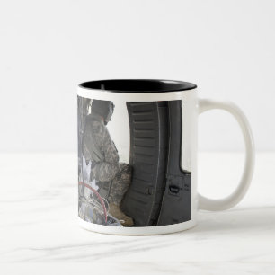 soldiers watch for hazards Two-Tone coffee mug