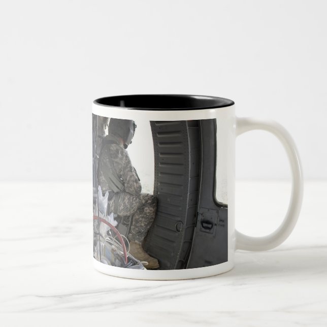 soldiers watch for hazards Two-Tone coffee mug (Right)