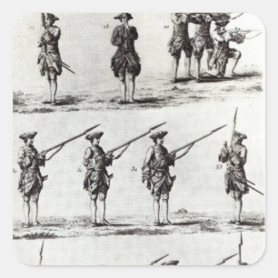 Soldiers with bayonets square sticker