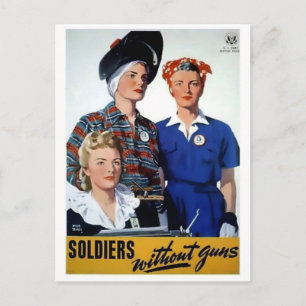 Soldiers without guns vintage poster postcard