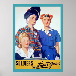 Soldiers Without Guns ~ Vintage World War 2 Poster