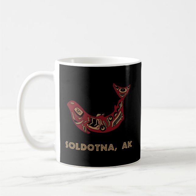 Soldotna Alaska Native American Indian Salmon Fish Coffee Mug (Left)