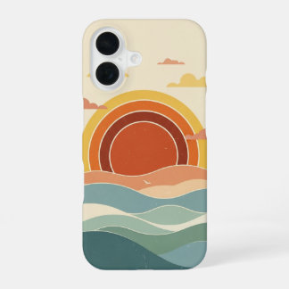 Soleil Nuageux Rétro iPhone 16 Case