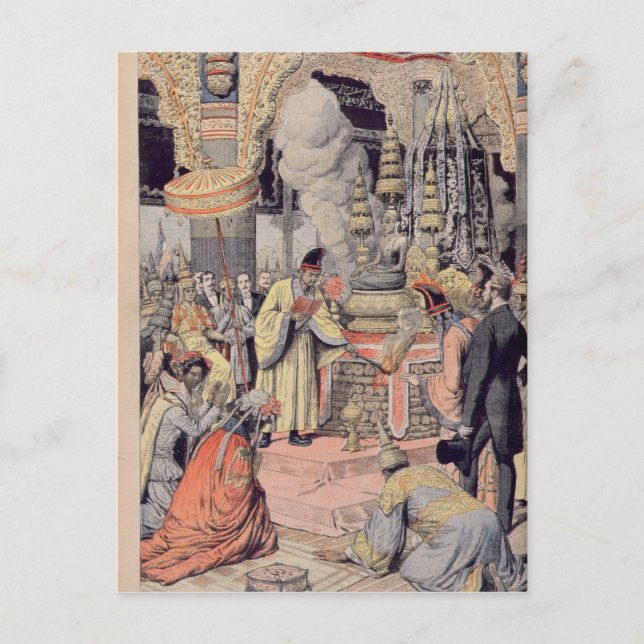 Solemn cremation of King Norodom I Postcard (Front)