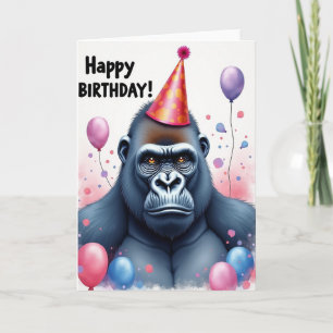 Solemn Monkey Birthday Card