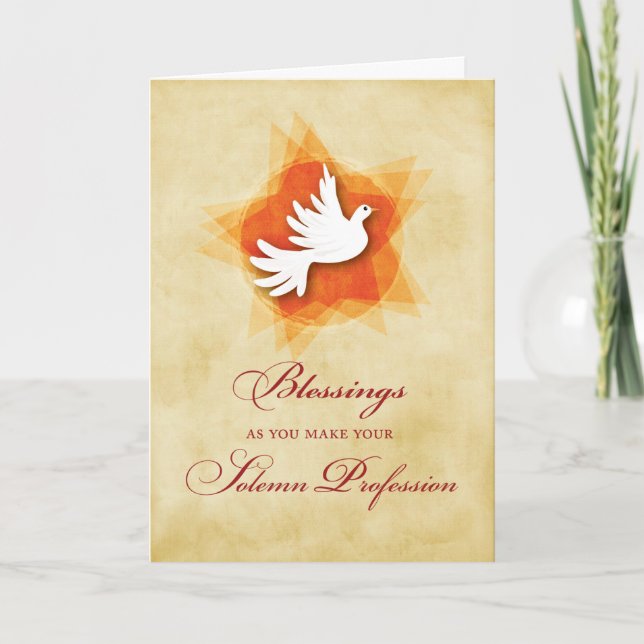 Solemn Profession Religious Blessings Holy Spirit  Card (Front)