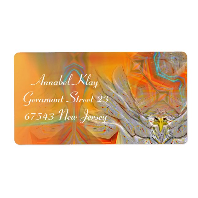 Solemnly Eagle Upswing Towards Rising Sun Labels (Front)