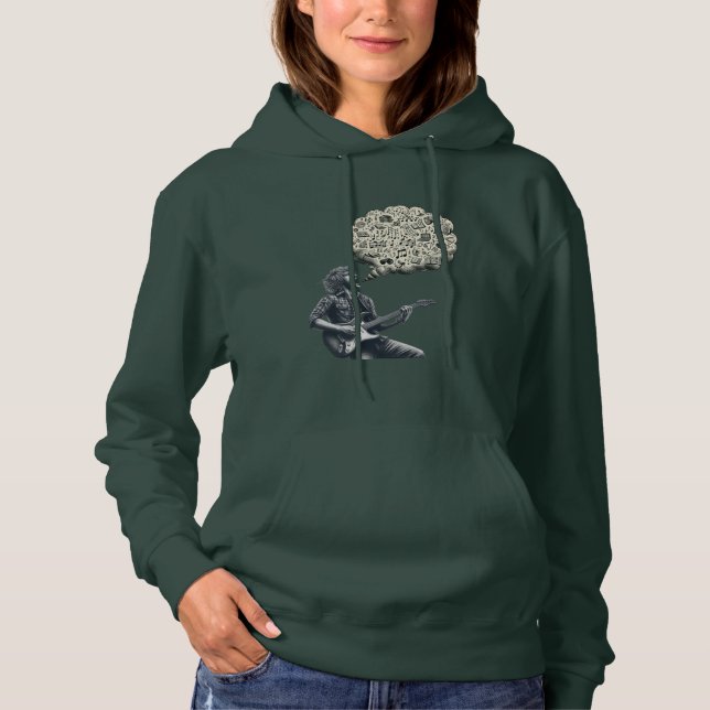 Solfeggio explosive guitar player hoodie (Front)