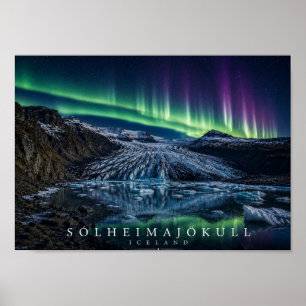Sólheimajökull Glacier Ice Tongue Iceland A4 Poster