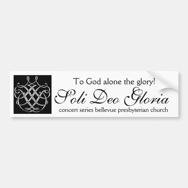 Soli Deo Gloria Bumper Sticket Bumper Sticker (Front)
